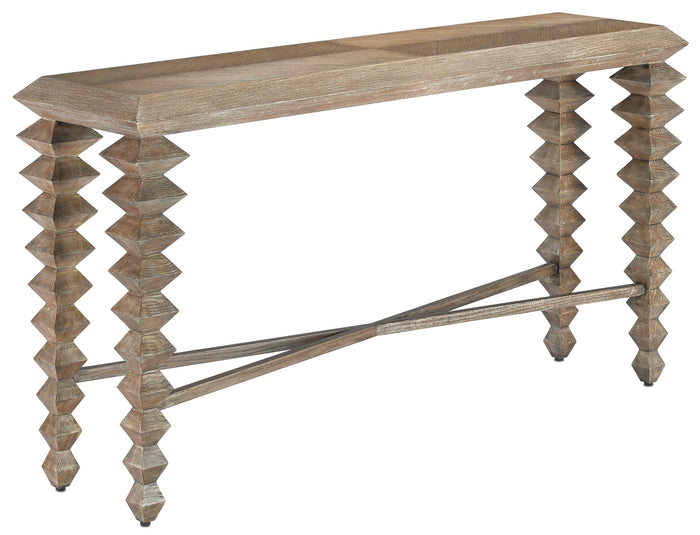 Currey and Company Console Table from the Saranya collection in Light Pepper finish