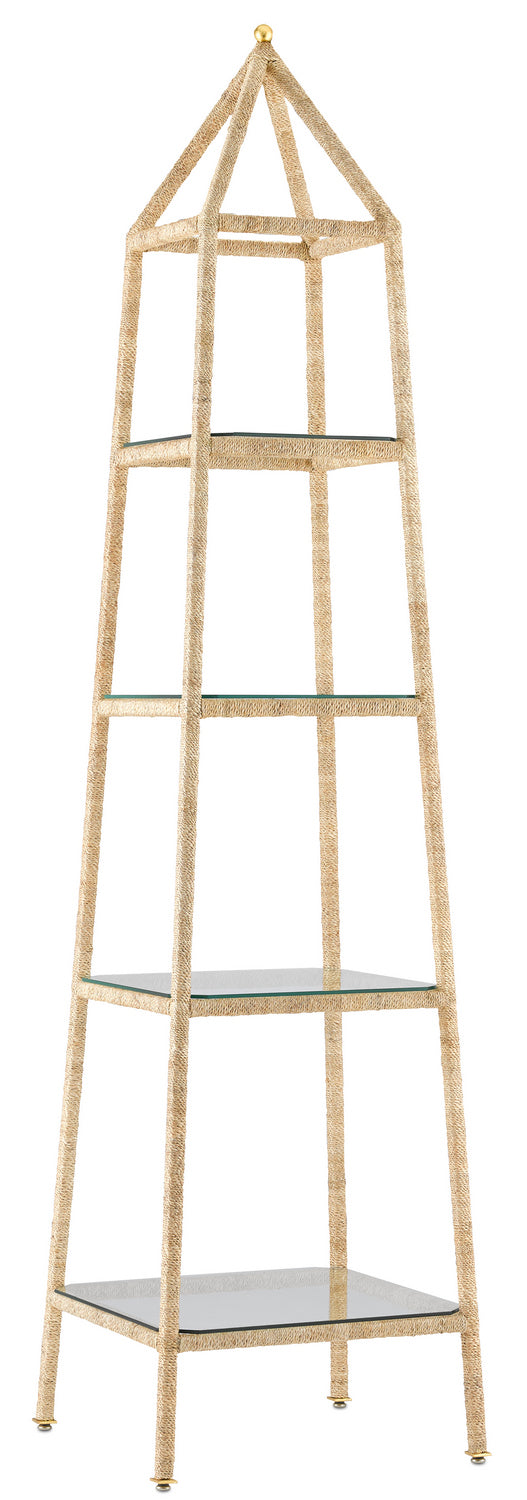 Currey and Company Etagere from the Narra collection in Natural/Contemporary Gold Leaf finish