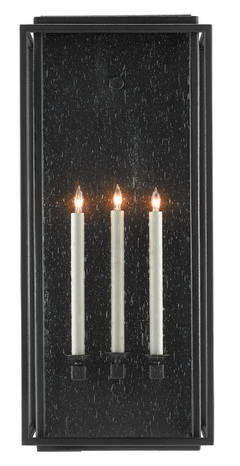 Currey and Company - 5500-0042 - Three Light Outdoor Wall Sconce - Wright Collection - Midnight