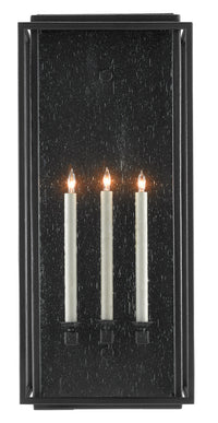 Currey and Company - 5500-0042 - Three Light Outdoor Wall Sconce - Wright Collection - Midnight