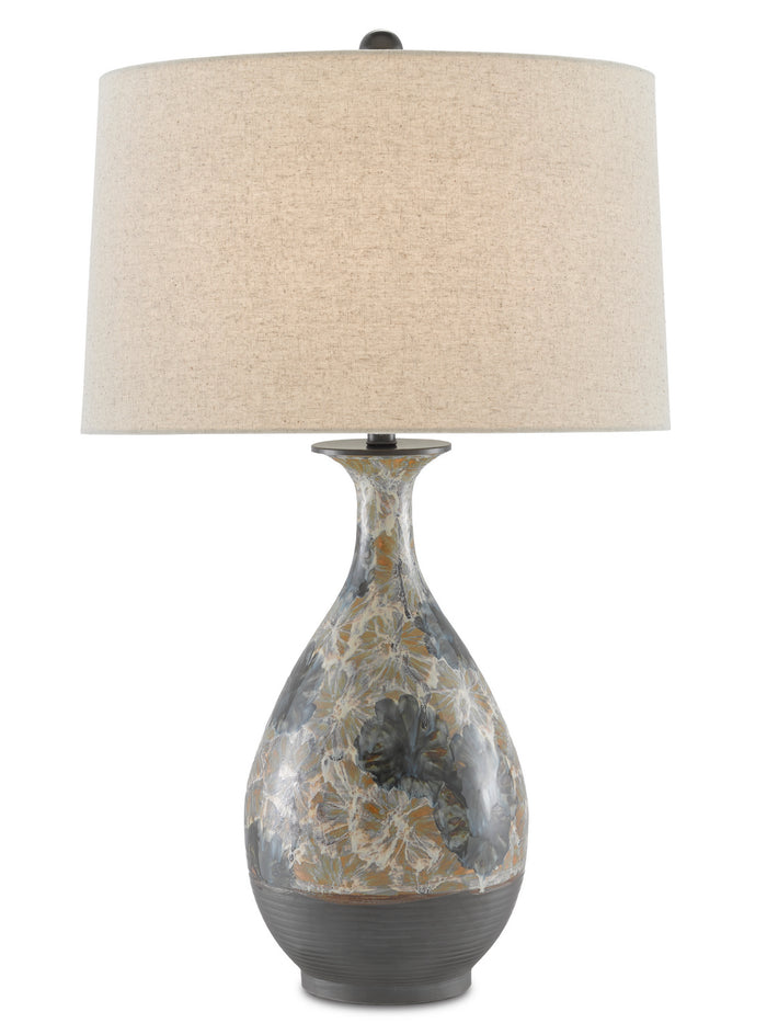 Currey and Company - 6000-0658 - One Light Table Lamp - Frangipani Table Lamp - Cream/Blue/Brown