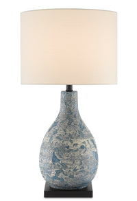 Currey and Company - 6000-0674 - One Light Table Lamp - Ostracon Blue Table Lamp - Vintage Blue
