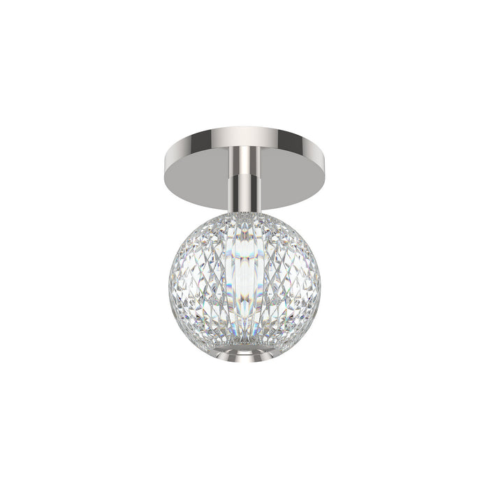 Alora LED Flush Mount from the Marni collection in Natural Brass|Polished Nickel finish