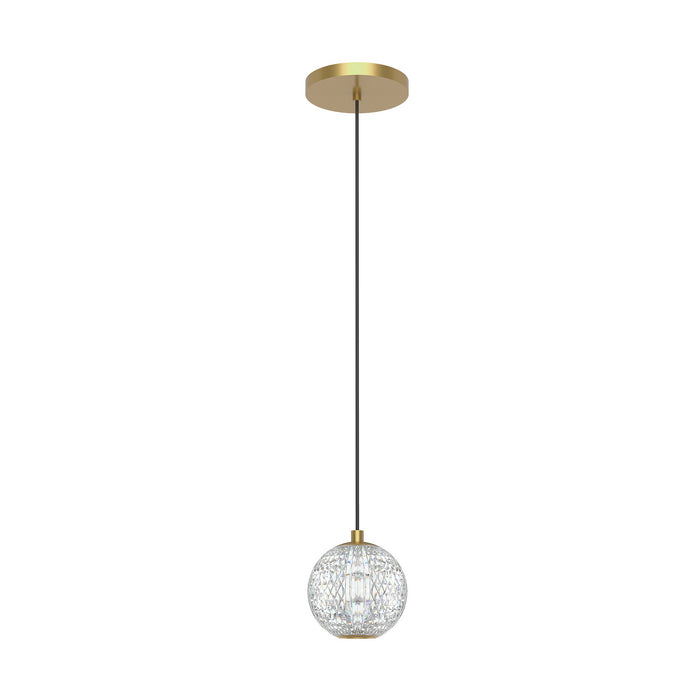 Alora LED Pendant from the Marni collection in Natural Brass|Polished Nickel finish