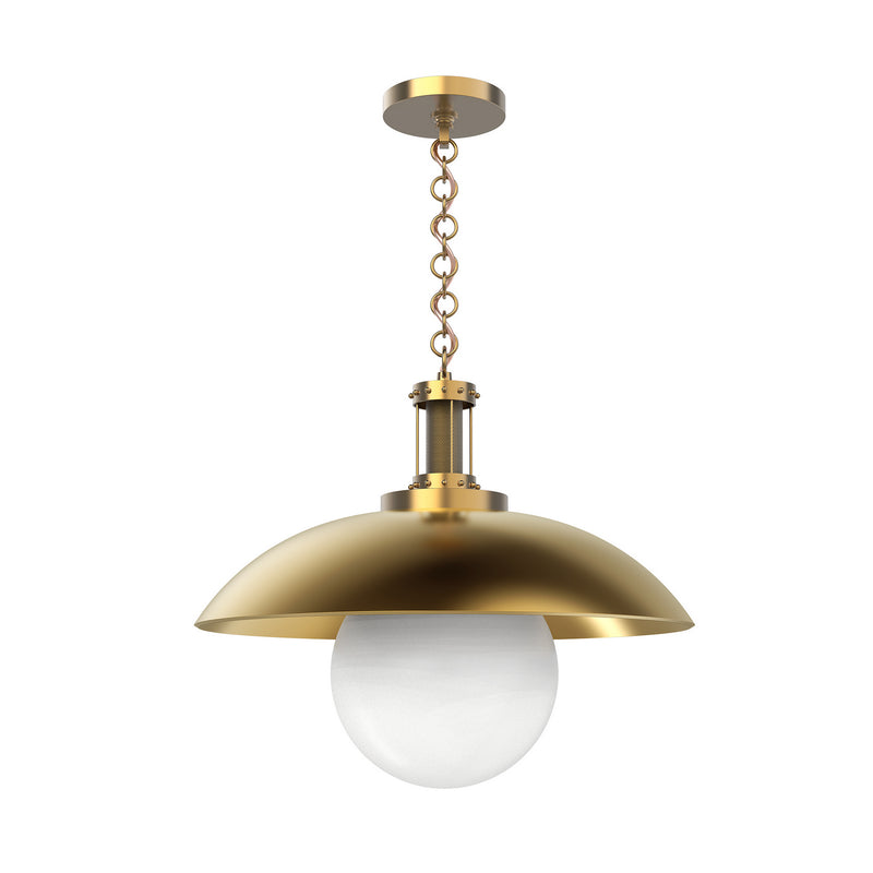 Alora One Light Pendant from the Oviatt collection in Black/Gold|Vintage Brass finish