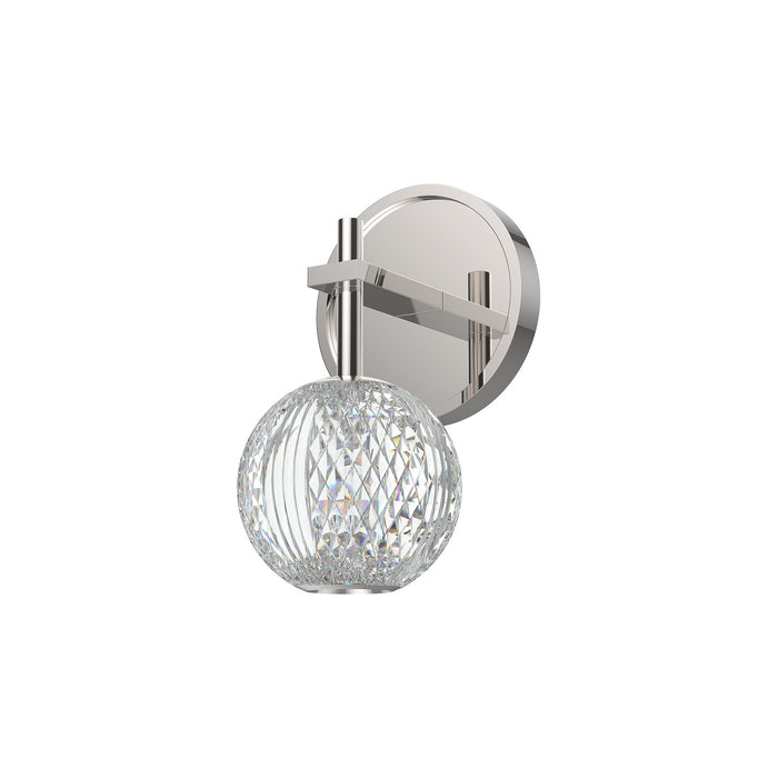 Alora LED Bathroom Fixture from the Marni collection in Natural Brass|Polished Nickel finish