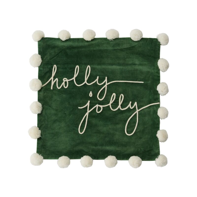 Design Shop Green Claus Pillow Case, 16"x 16".