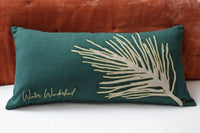 Design Shop Dark-Green Terran Pillow Case, 24"x 12".