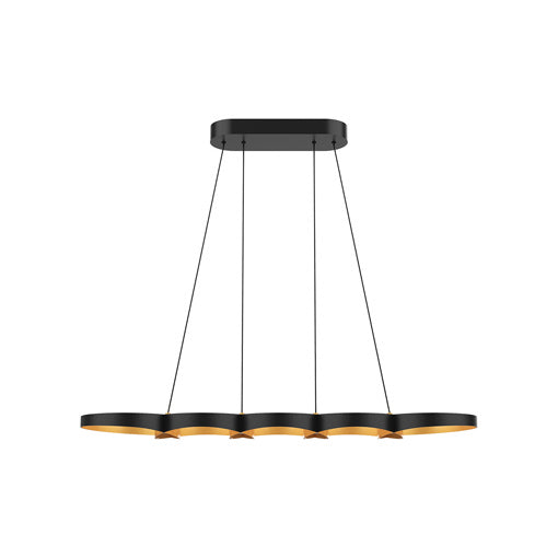Kuzco Lighting LED Island Pendant from the Maestro collection in Black|Black/Gold finish