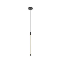 Pendant light fixture with black finish on a white background