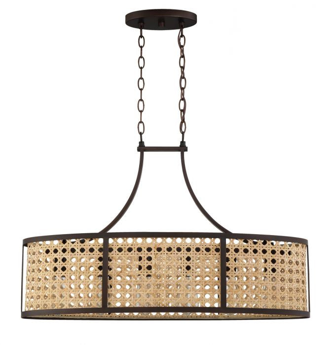 Craftmade Six Light Island Pendant from the Malaya collection in Aged Bronze Brushed finish