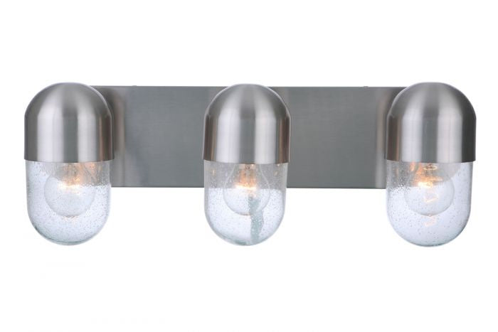 Craftmade Three Light Vanity from the Pill collection in Brushed Polished Nickel finish