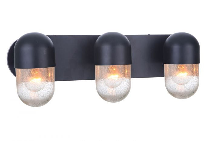 Craftmade Three Light Vanity from the Pill collection in Flat Black finish