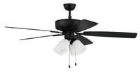 Craftmade - P114FB5-52FBGW - 52" Ceiling Fan - Pro Plus 114 - Flat Black