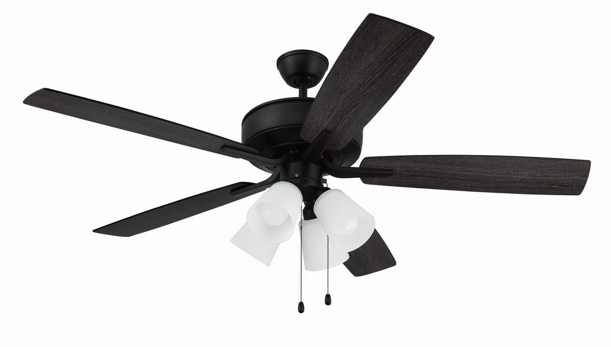 Craftmade - P114FB5-52FBGW - 52" Ceiling Fan - Pro Plus 114 - Flat Black