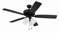 Craftmade - P114FB5-52FBGW - 52" Ceiling Fan - Pro Plus 114 - Flat Black