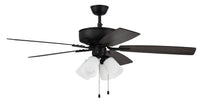 Craftmade - P114FB5-52FBGW - 52" Ceiling Fan - Pro Plus 114 - Flat Black