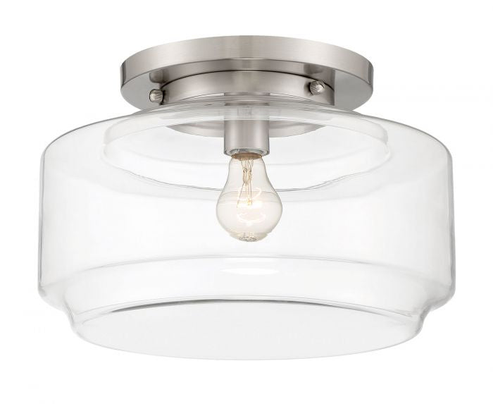 Craftmade One Light Flushmount from the Peri collection in Brushed Polished Nickel finish