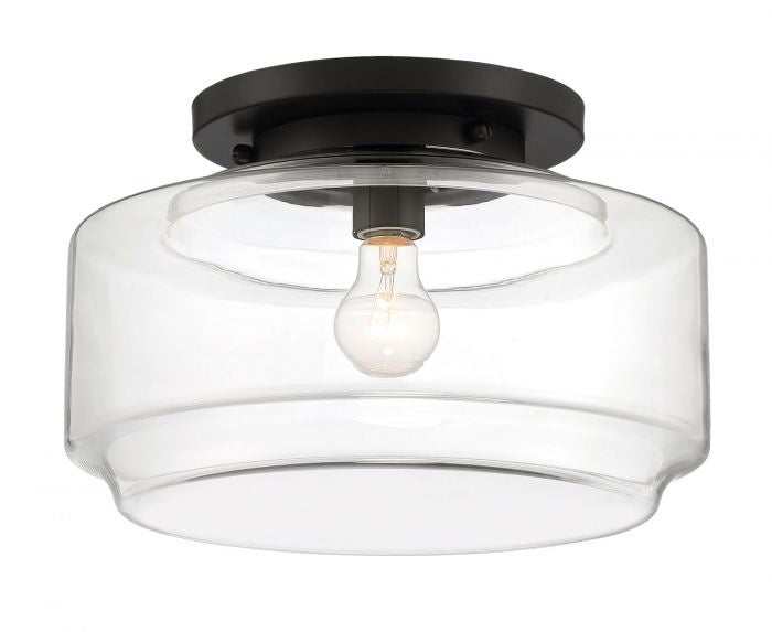 Craftmade One Light Flushmount from the Peri collection in Flat Black finish
