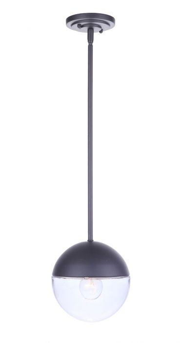 Craftmade One Light Outdoor Pendant from the Evie collection in Midnight finish