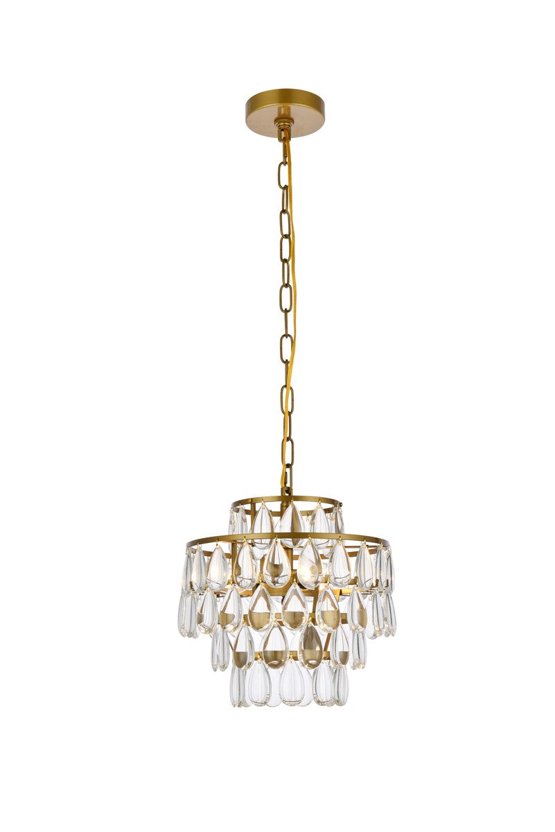 Elegant Lighting - 1102D12BR - Three Light Pendant - Mila - brass