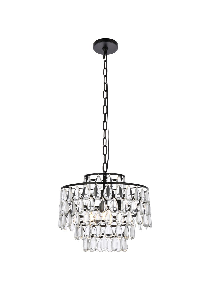 Elegant Lighting - 1102D16BK - Three Light Pendant - Mila - black