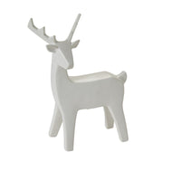 Design Shop White Minimal Deer Figurine Standing, 7.25" X 9.5"