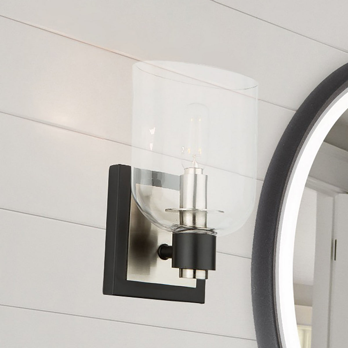 Artcraft - AC11691NB - One Light Vanity - Lyndon - Black and Brushed Nickel