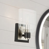 Artcraft - AC11691NB - One Light Vanity - Lyndon - Black and Brushed Nickel