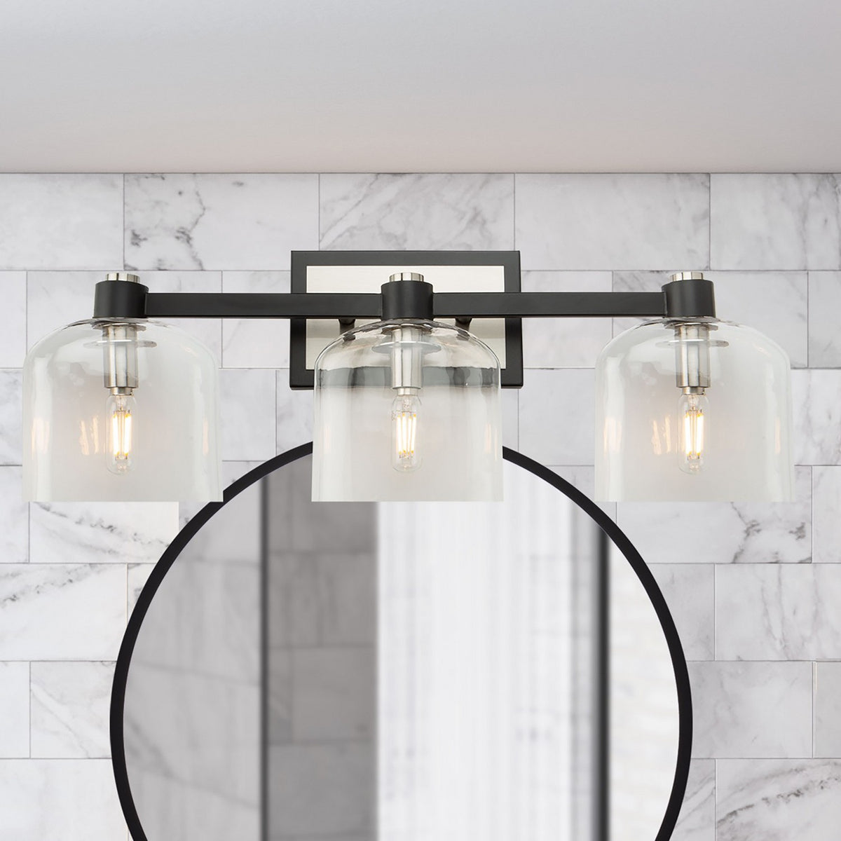 Artcraft - AC11693NB - Three Light Vanity - Lyndon - Black and Brushed Nickel
