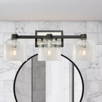 Artcraft - AC11693NB - Three Light Vanity - Lyndon - Black and Brushed Nickel