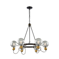 Artcraft - AC11727BK - Six Light Chandelier - Martina - Black and Brushed Brass
