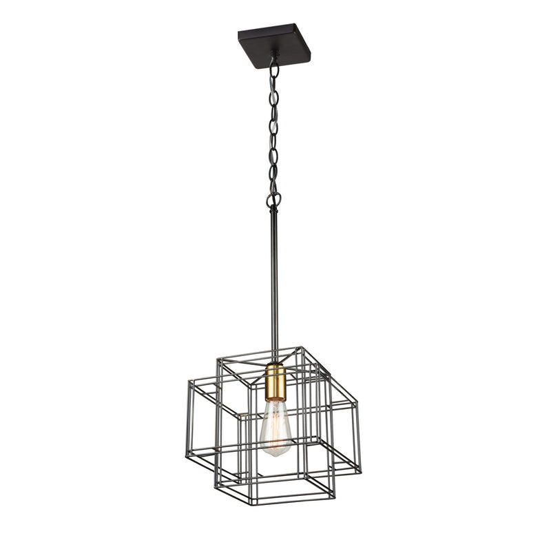 Artcraft - AC11731BK - One Light Pendant - Artisan - Black and Brushed Brass