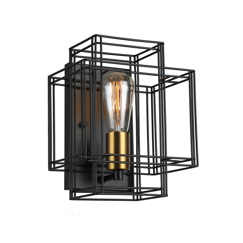Artcraft - AC11737BK - One Light Wall Sconce - Artisan - Black and Brushed Brass