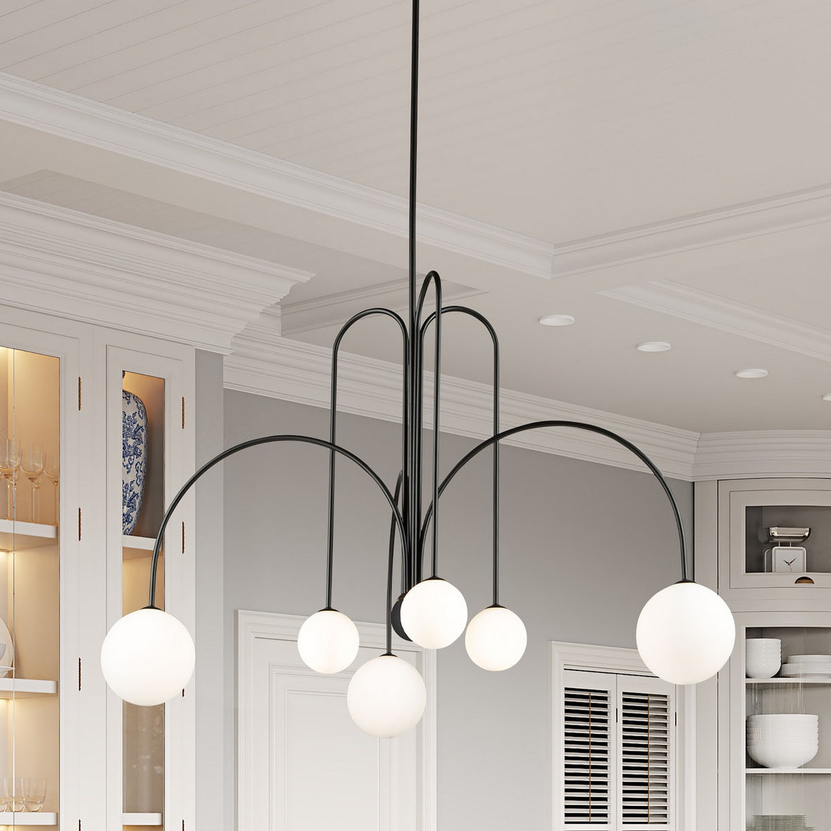 Artcraft - AC6656BK - LED Chandelier - Comet - Semi Matte Black