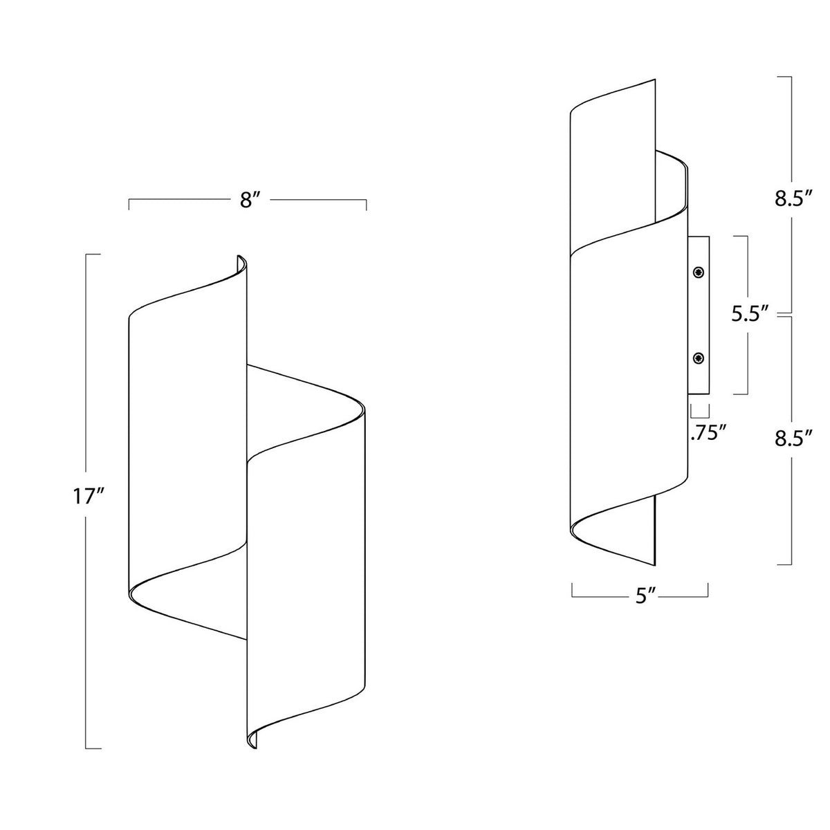 Regina Andrew - 15-1157BLK - Two Light Wall Sconce - Folio - Black