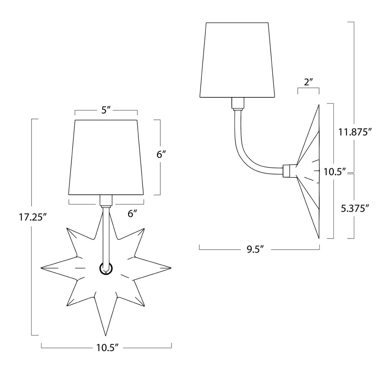 Regina Andrew - 15-1158NB - One Light Wall Sconce - Etoile - Natural Brass