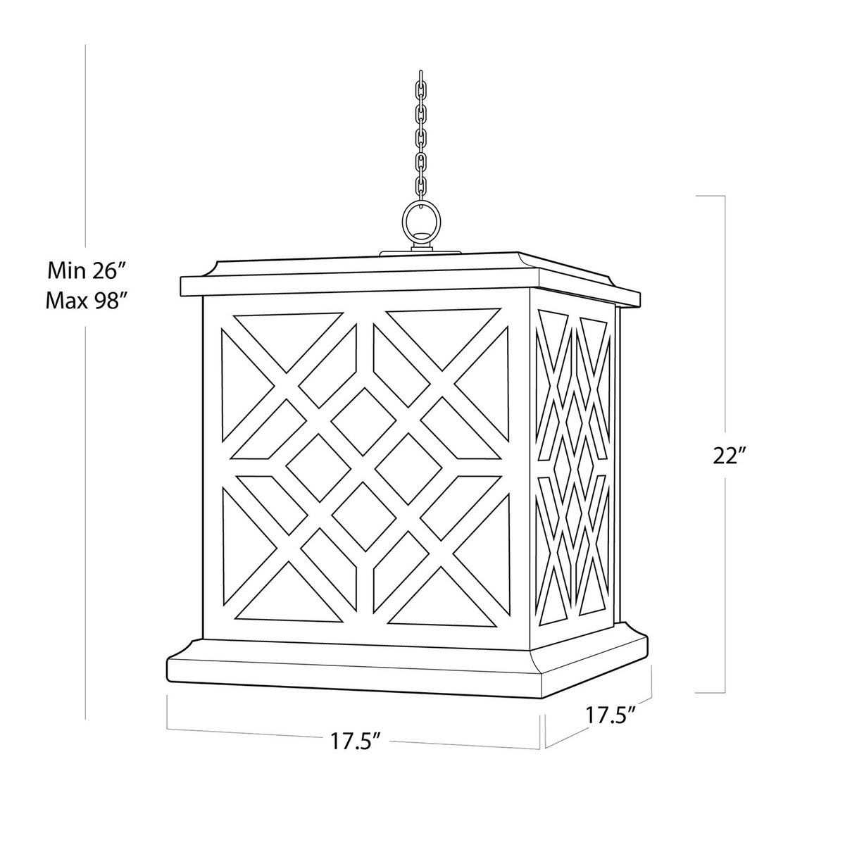 Regina Andrew - 16-1364NAT - Four Light Lantern - Chatham - Natural
