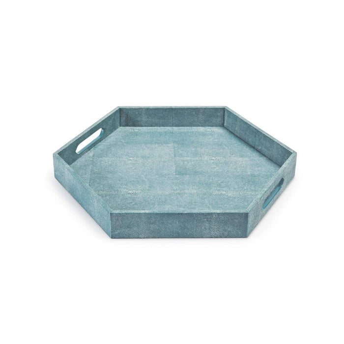 Regina Andrew Serving Tray from the Shagreen collection in Turquoise finish