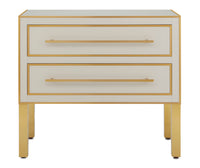Currey and Company - 3000-0184 - Chest - Arden Collection - Ivory/Satin Brass