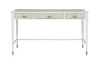 Currey and Company - 3000-0190 - Desk - Aster - Off-White/Fog/Brass