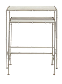 Currey and Company Nesting Table Set of 2 from the Harte collection in Nickel/White finish