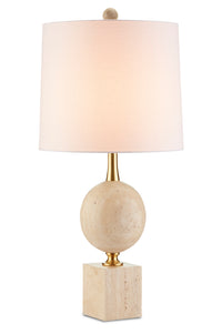 Currey and Company - 6000-0718 - One Light Table Lamp - Adorno Table Lamp - Natural/Beige/Antique Brass