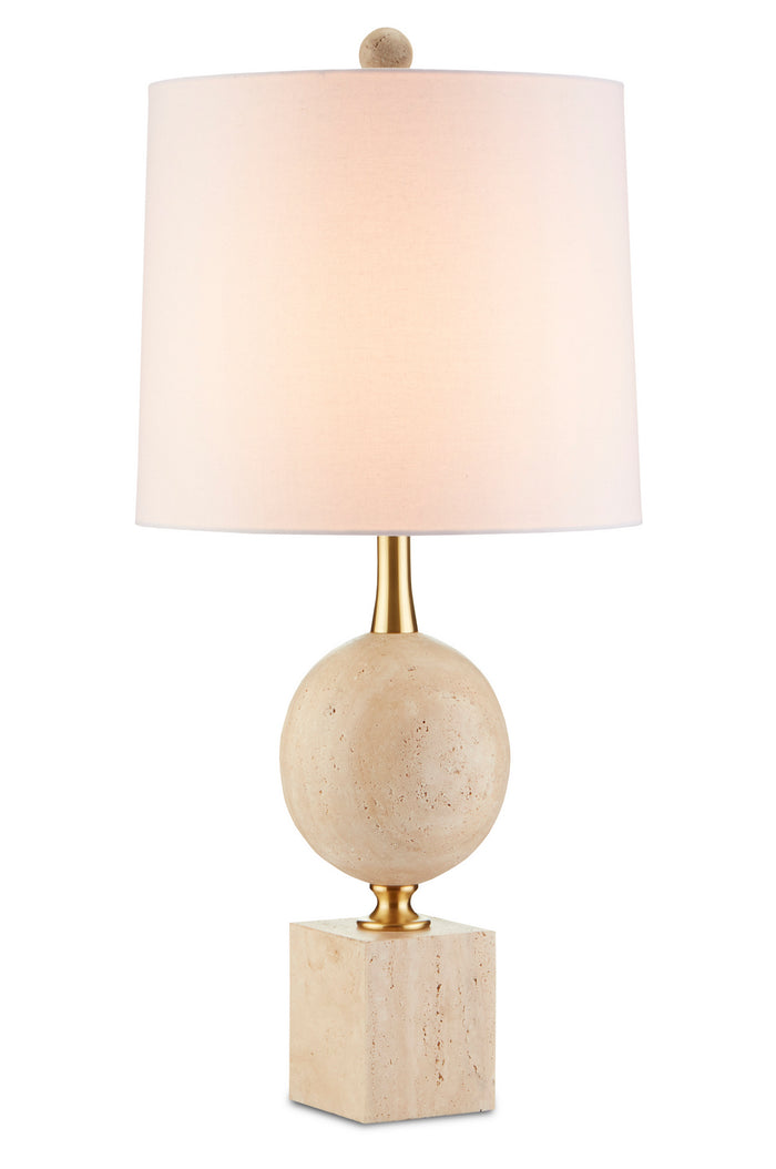 Currey and Company - 6000-0718 - One Light Table Lamp - Adorno Table Lamp - Natural/Beige/Antique Brass