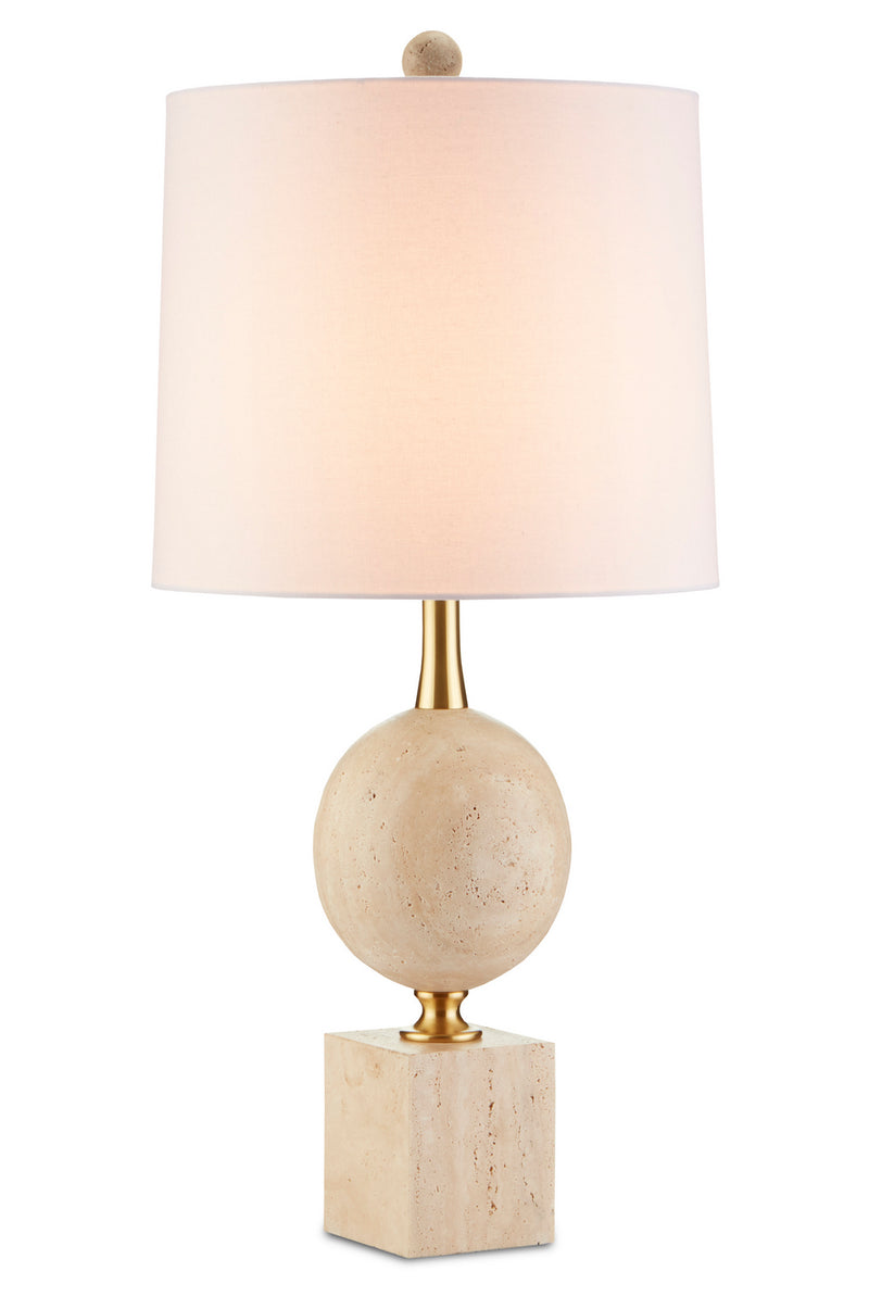 Currey and Company - 6000-0718 - One Light Table Lamp - Adorno Table Lamp - Natural/Beige/Antique Brass
