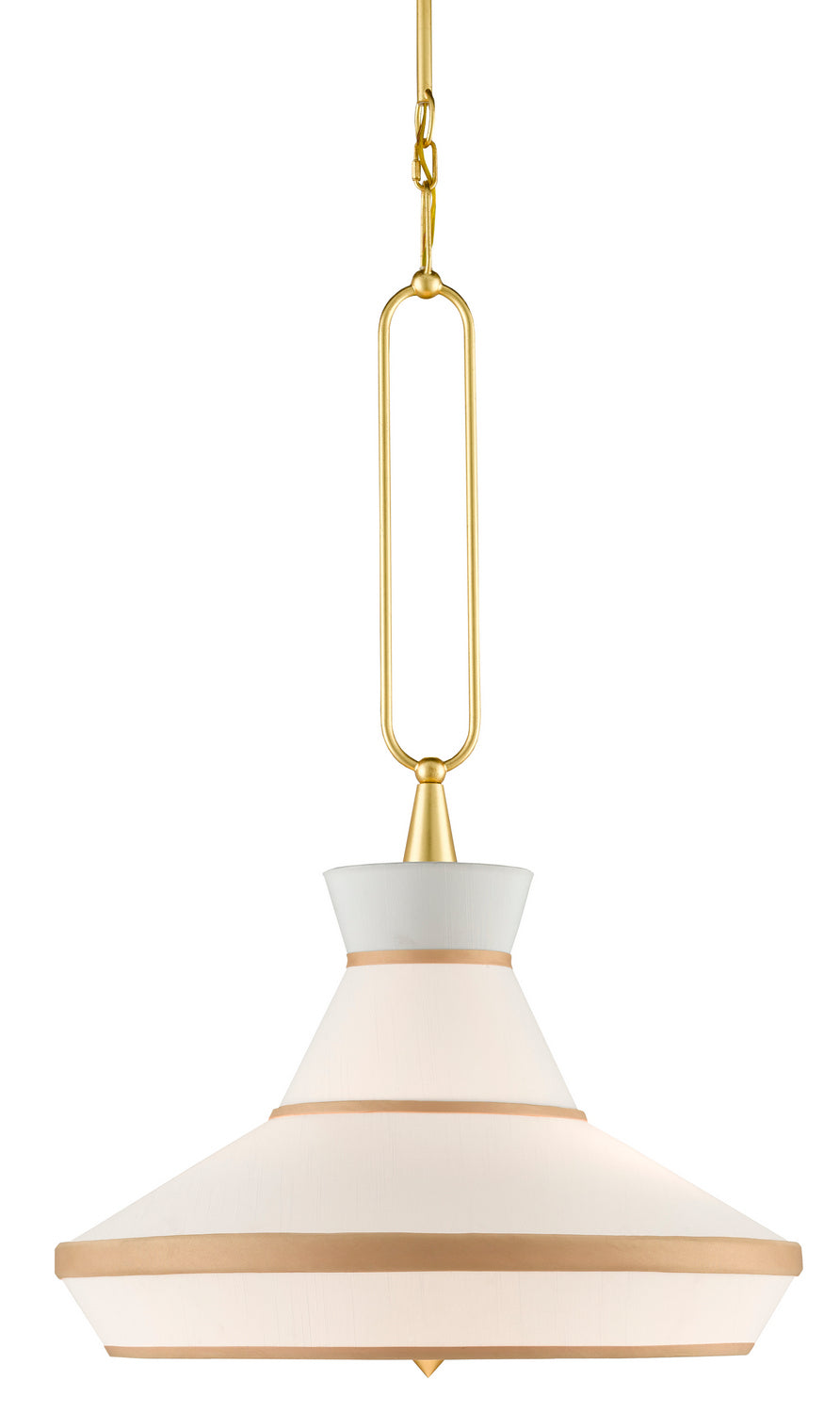 Currey and Company - 9000-0770 - Two Light Pendant - Perth Gold & White Pendant - Gold Leaf/White