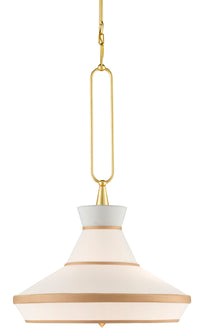 Currey and Company - 9000-0770 - Two Light Pendant - Perth Gold & White Pendant - Gold Leaf/White