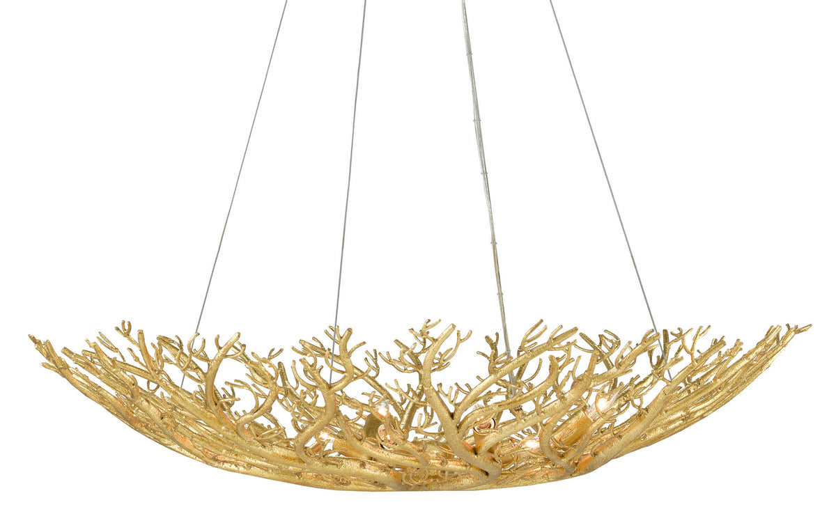 Currey and Company - 9000-0780 - Eight Light Chandelier - Sea Fan Collection - Gold Gilt