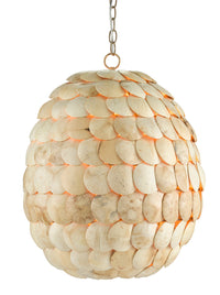 Currey and Company - 9000-0784 - Three Light Pendant - Buko Collection - Coco Cream