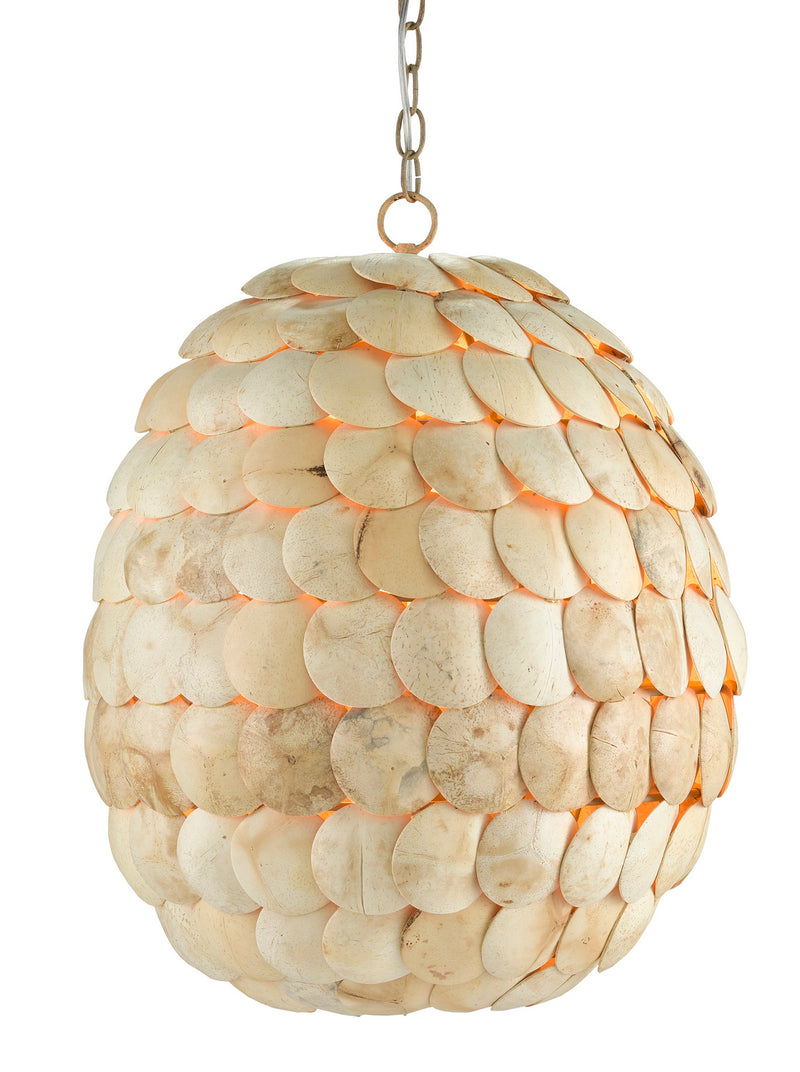 Currey and Company - 9000-0784 - Three Light Pendant - Buko Collection - Coco Cream